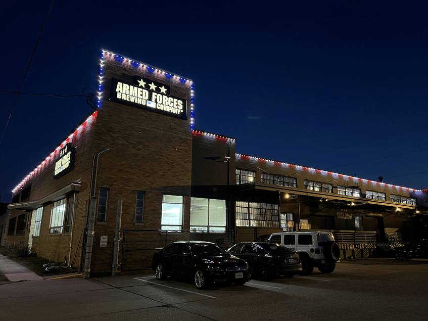 armed forces brewing company outdoor lighting